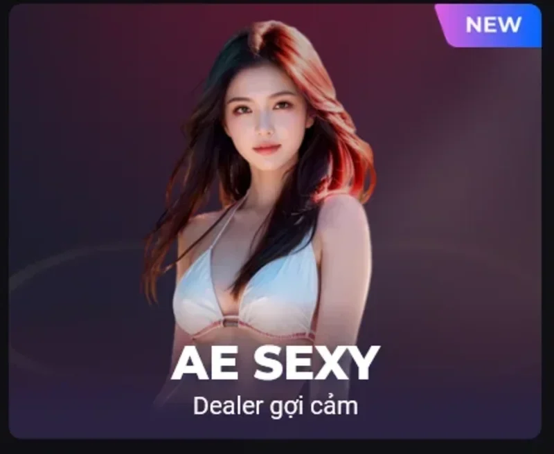 Giao diện live casino Ae Sexy với dealer trực tiếp và các bàn chơi đa dạng.